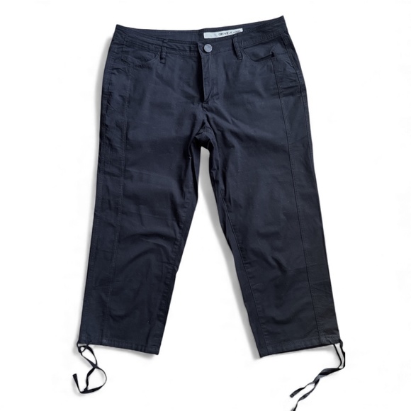 DKNY Jeans Black Cropped Pants with Ties – Size 10 - Picture 1 of 7